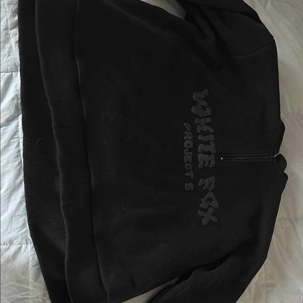 White Fox Black Sweatshirt